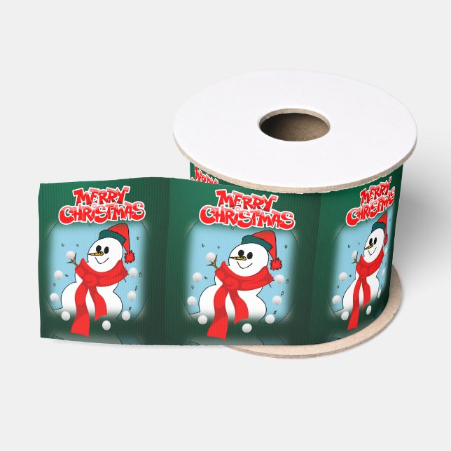 Christmas Decorative Ribbon, Merry Christmas Grosgrain Ribbon (Spool)