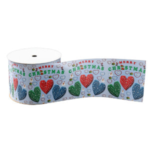 Christmas Decorative Ribbon, Merry Christmas Grosgrain Ribbon