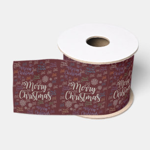 Christmas Decorative Ribbon, Merry Christmas Grosgrain Ribbon