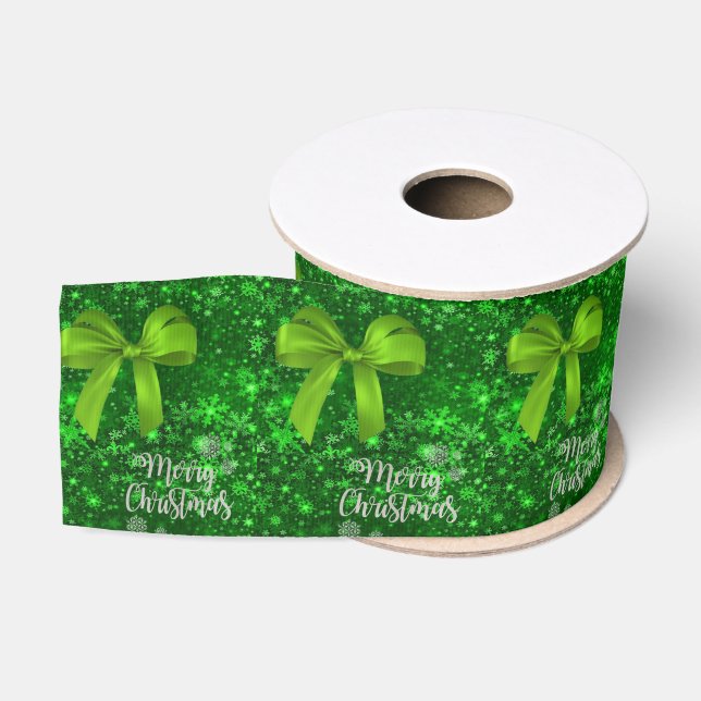 Christmas Decorative Ribbon, Merry Christmas Grosgrain Ribbon (Spool)