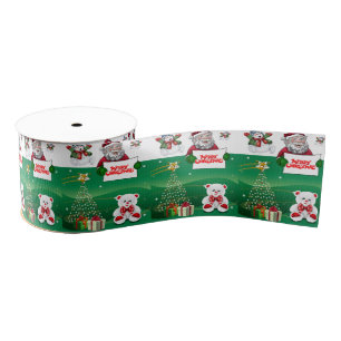 Christmas Decorative Ribbon, Merry Christmas Grosgrain Ribbon