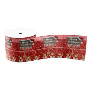 Christmas Decorative Ribbon, Merry Christmas Grosgrain Ribbon