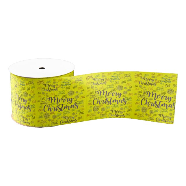 Christmas Decorative Ribbon, Merry Christmas Grosgrain Ribbon (Spool)