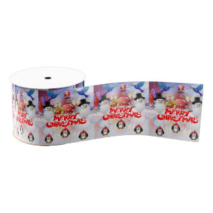 Christmas Decorative Ribbon, Merry Christmas Grosgrain Ribbon