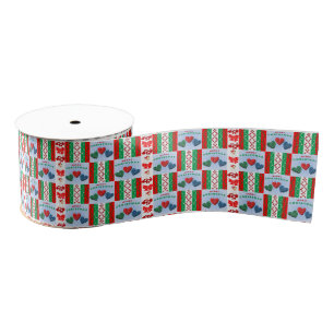 Christmas Decorative Ribbon, Merry Christmas Grosgrain Ribbon