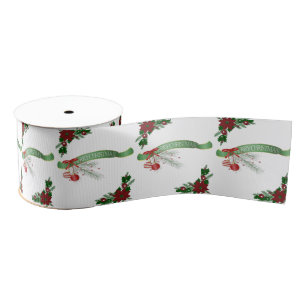 Christmas Decorative Ribbon, Merry Christmas Grosgrain Ribbon