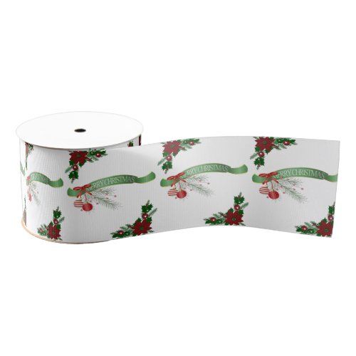 Christmas Decorative Ribbon Merry Christmas Grosgrain Ribbon