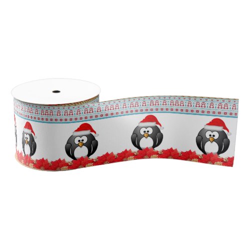 Christmas Decorative Ribbon Penguin Grosgrain Ribbon