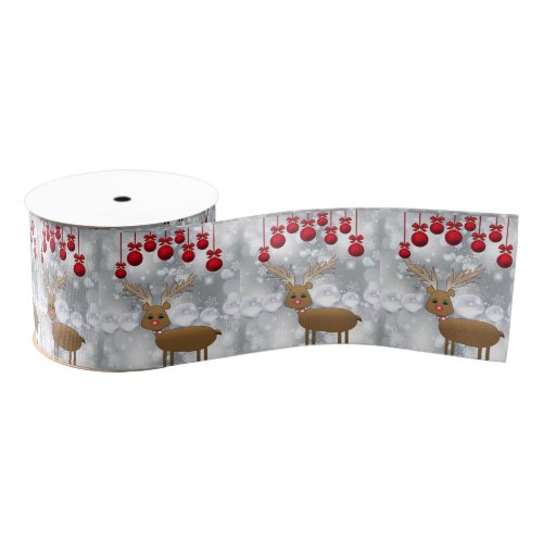 Christmas Decorative Ribbon Reindeer Grosgrain Ribbon