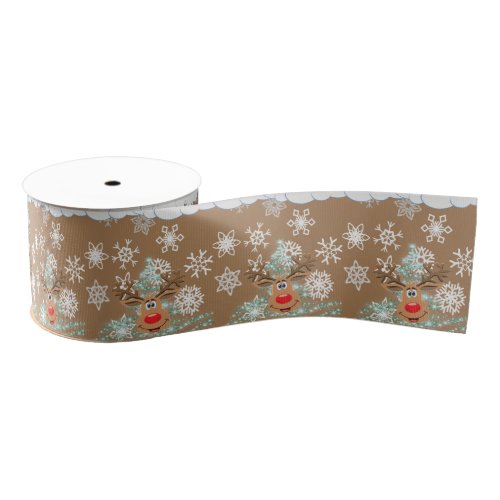 Christmas Decorative Ribbon Reindeer Grosgrain Ribbon