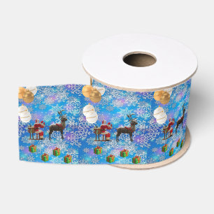 Christmas Decorative Ribbon, Santa Grosgrain Ribbon