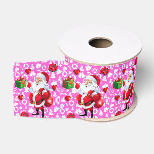 Christmas Decorative Ribbon, Santa Grosgrain Ribbon