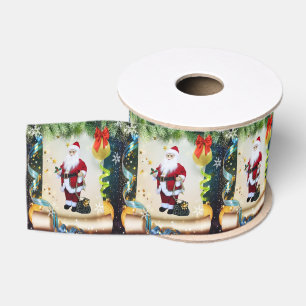 Christmas Decorative Ribbon, Santa Grosgrain Ribbon