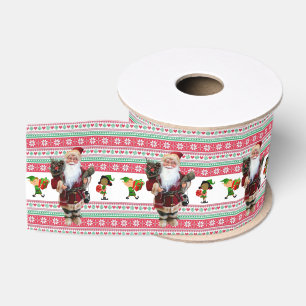 Christmas Decorative Ribbon, Santa Grosgrain Ribbon