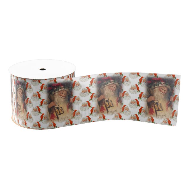 Christmas Decorative Ribbon, Santa Grosgrain Ribbon (Spool)
