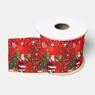 Christmas Decorative Ribbon, Santa Grosgrain Ribbon
