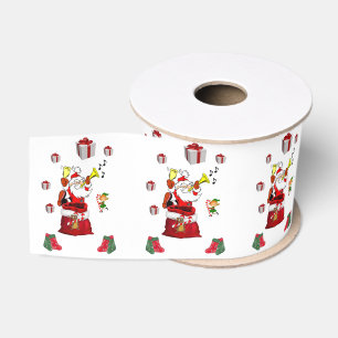 Christmas Decorative Ribbon, Santa Grosgrain Ribbon