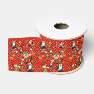 Christmas Decorative Ribbon, Santa Grosgrain Ribbon