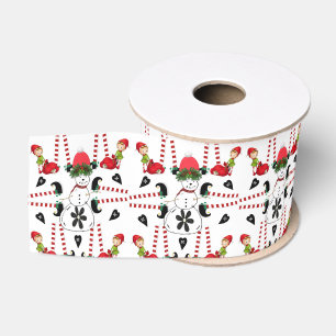 Christmas Decorative Ribbon, Snowman Elf Grosgrain Ribbon