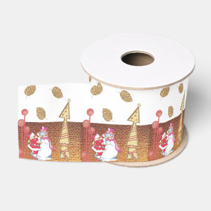 Christmas Decorative Ribbon, Snowman Grosgrain Ribbon