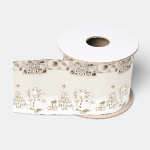 Christmas Decorative Ribbon, Snowman Grosgrain Ribbon