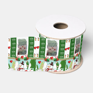 Christmas Decorative Ribbon, Snowman Grosgrain Ribbon