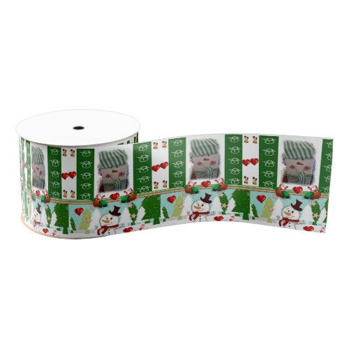 Christmas Decorative Ribbon Snowman Grosgrain Ribbon