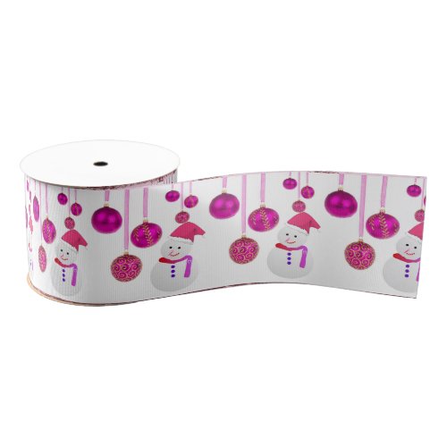 Christmas Decorative Ribbon Snowman Grosgrain Ribbon