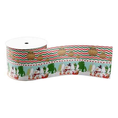 Christmas Decorative Ribbon Snowman Grosgrain Ribbon