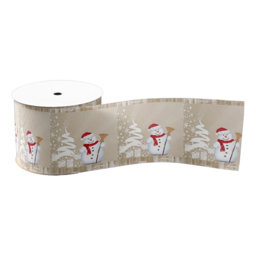 Christmas Decorative Ribbon Snowman Grosgrain Ribbon