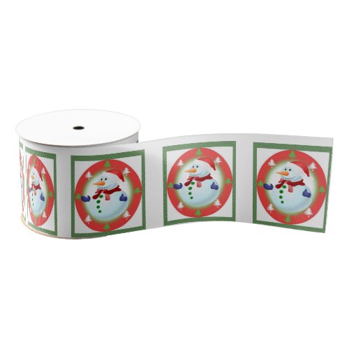 Christmas Decorative Ribbon Snowman Grosgrain Ribbon