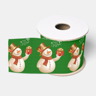 Christmas Decorative Ribbon, Snowman Grosgrain Ribbon