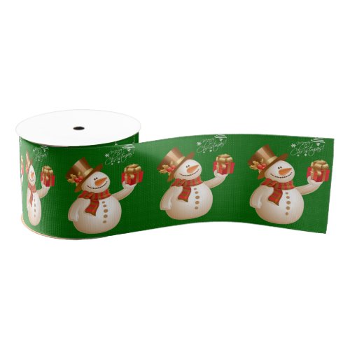 Christmas Decorative Ribbon Snowman Grosgrain Ribbon