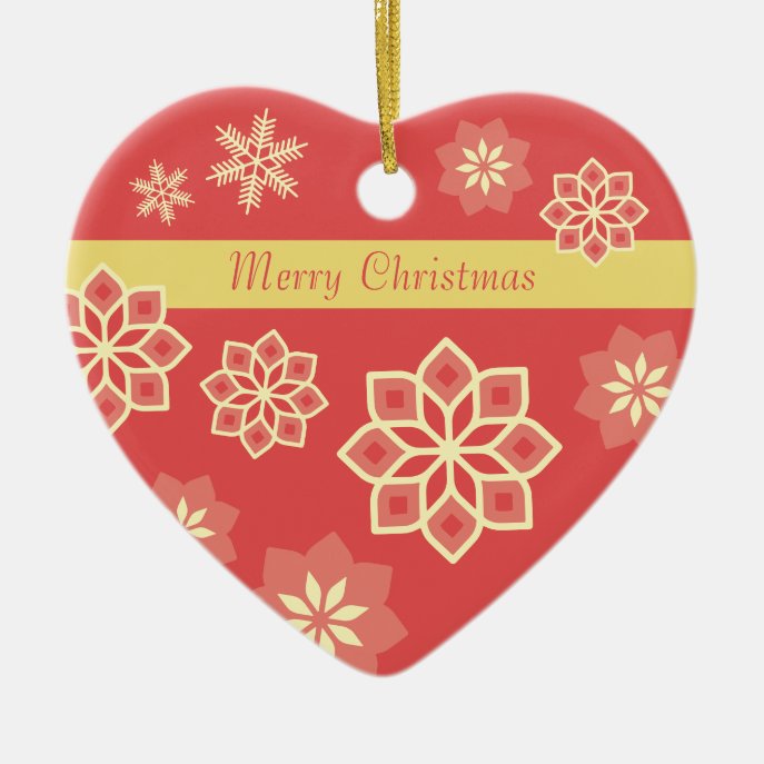 Christmas Decorative snowflakes and flowers CC0880 Ceramic Ornament
