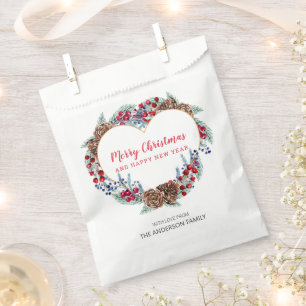 Christmas Decorative Wreath Favor Bag