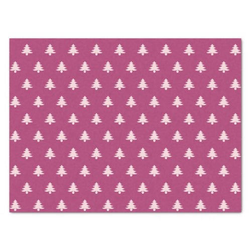 Christmas Deep Pink and Pale Pink Christmas Trees Tissue Paper