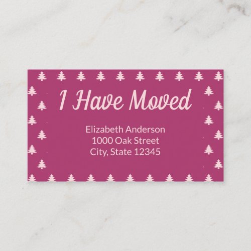 Christmas Deep Pink Holiday Moving Announcement