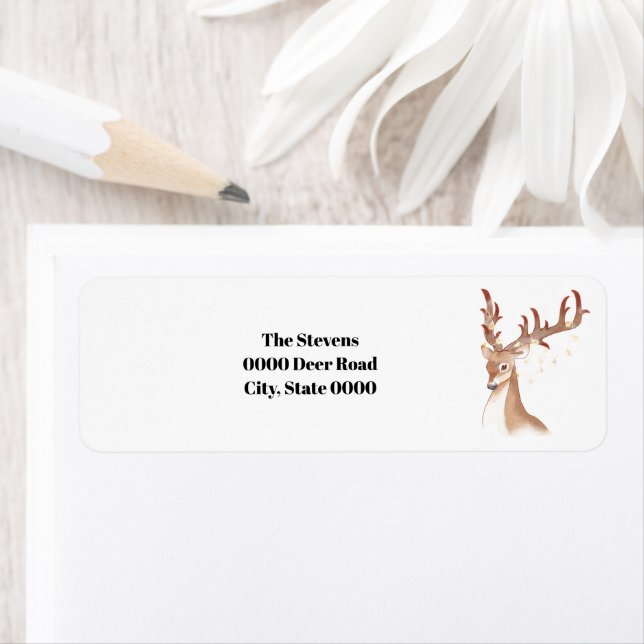 Christmas Deer address  Label (Insitu)