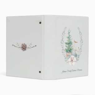 Christmas Deer and Tree Watercolor Mini Binder