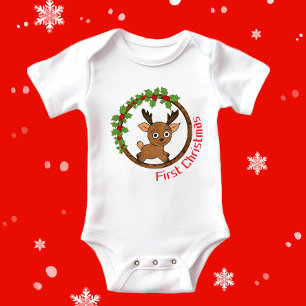 Christmas deer baby bodysuit