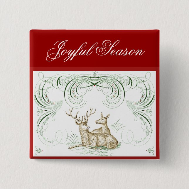 Christmas Deer Button (Front)