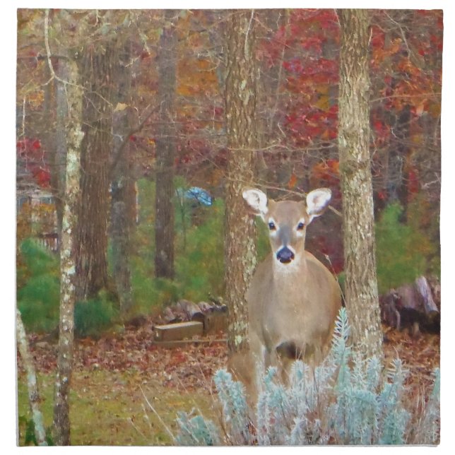 Christmas Deer Cloth Napkin (Front)