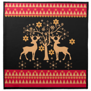 Christmas deer cloth napkin