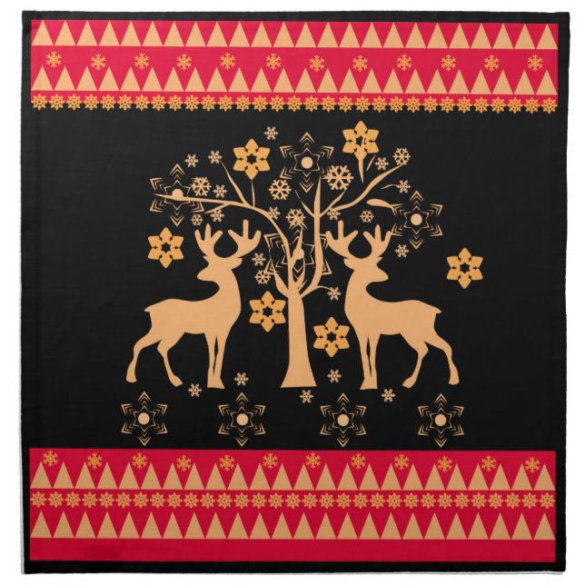 Christmas deer cloth napkin (Front)