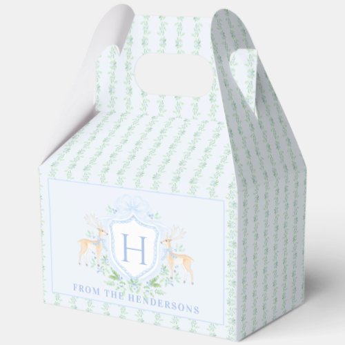 Christmas Deer Crest  Monogram Favor Boxes