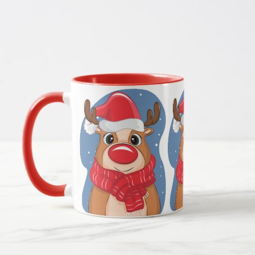 Christmas Deer Drawing Mug