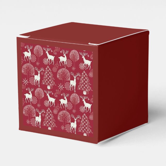 Christmas Deer Gift Favor Boxes (Front Side)