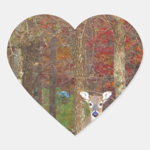 Christmas Deer Heart Sticker