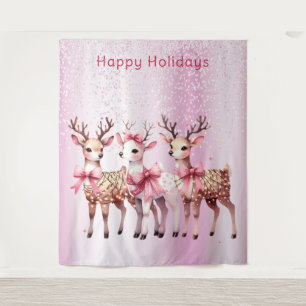 Christmas Deer Holiday Backdrop