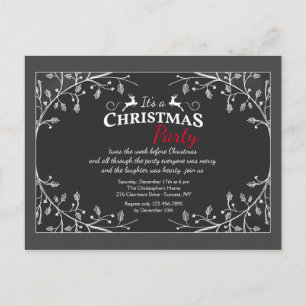 Christmas Deer Holiday Post Card Invitation